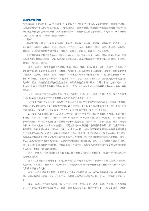 河北种植业汇总汇总