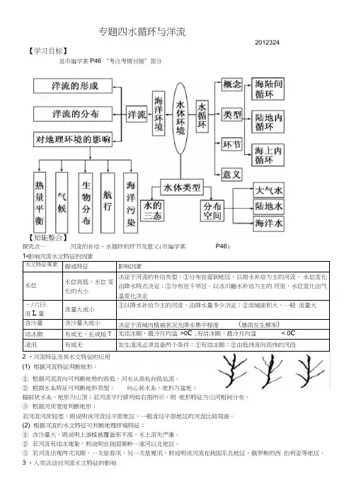 (完整版)高三地理二轮专题水循环与洋流