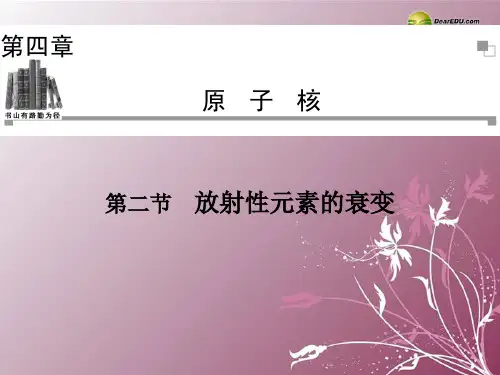 高中物理 第四章 第二节 放射性元素的衰变配套辅导与检测课件 粤教版选修3-5