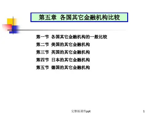 各国其它金融机构的比较