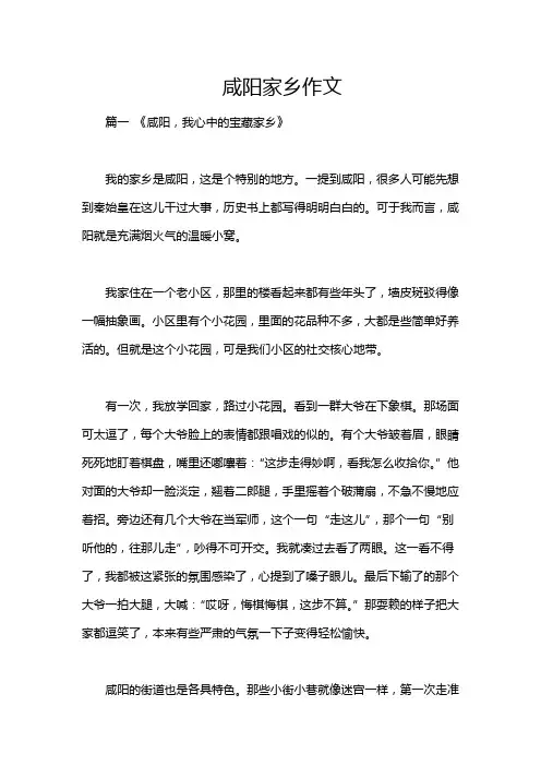 咸阳家乡作文