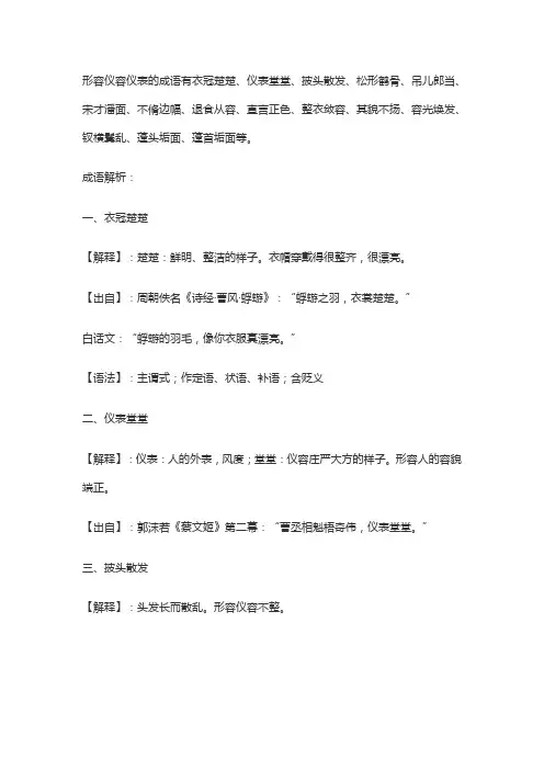 仪容仪表成语