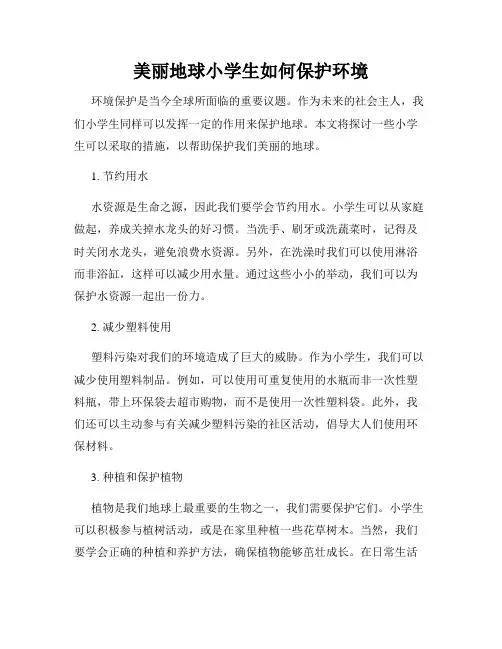美丽地球小学生如何保护环境