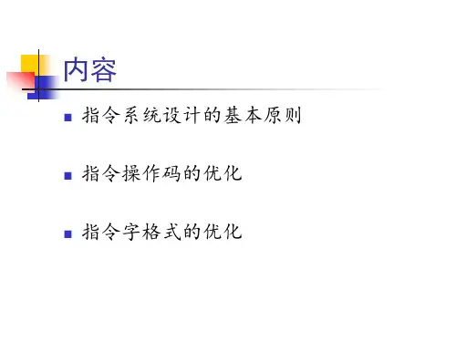 指令系统的设计和优化