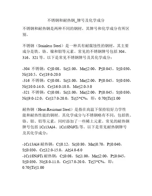 不锈钢和耐热钢_牌号及化学成分