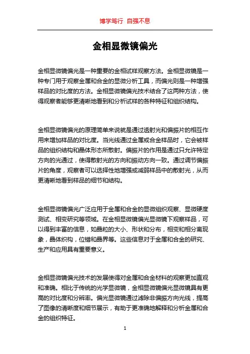 金相显微镜偏光