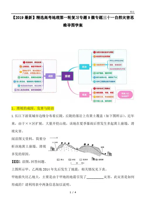 高考地理第一轮复习专题9微专题三十一自然灾害思维导图学案