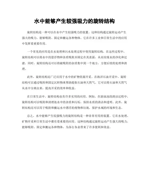 水中能够产生较强吸力的旋转结构