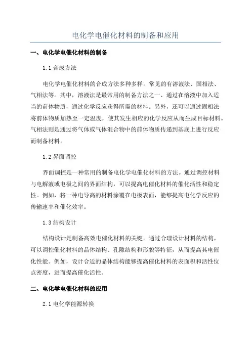 电化学电催化材料的制备和应用