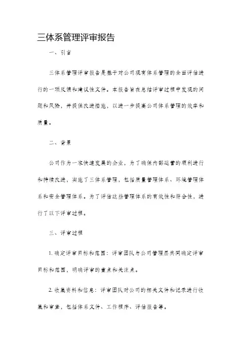 三体系管理评审报告