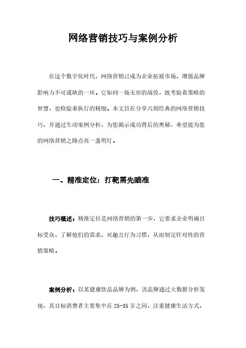 网络营销技巧与案例分析