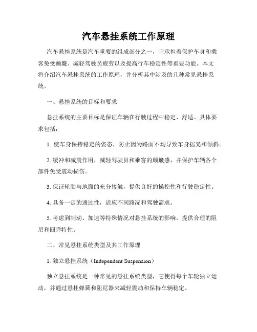汽车悬挂系统工作原理