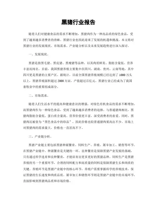 黑猪行业报告