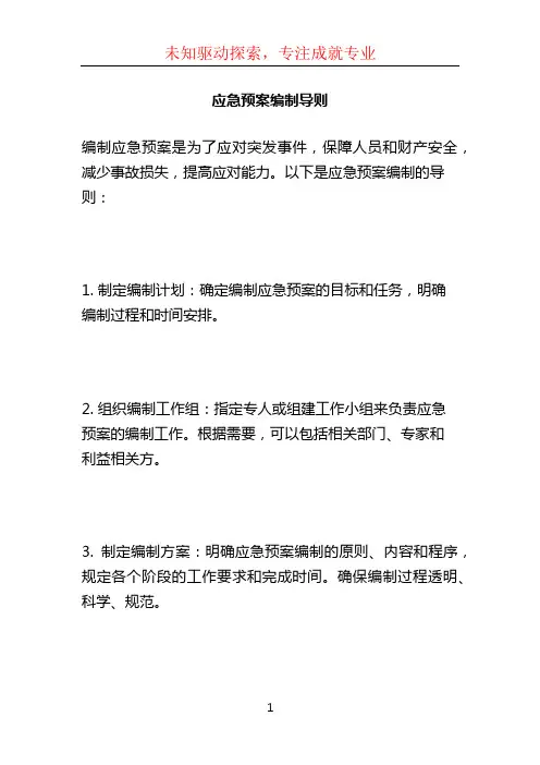 应急预案编制导则