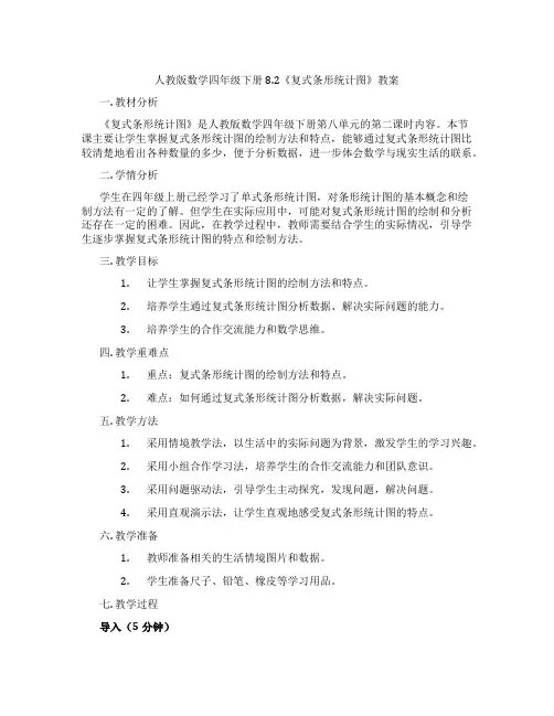 人教版数学四年级下册8.2《复式条形统计图》教案