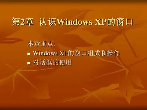 第2章  认识Windows XP的窗口
