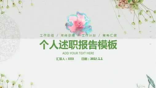 淡雅清新文艺个人述职报告模板(ppt共25张)