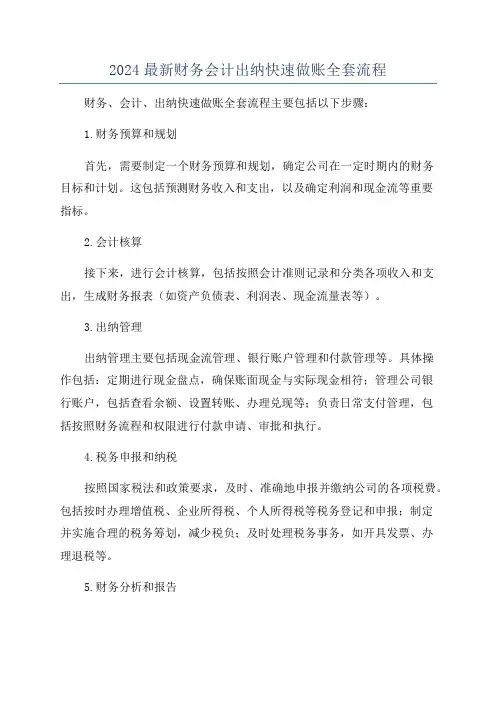 2024最新财务会计出纳快速做账全套流程