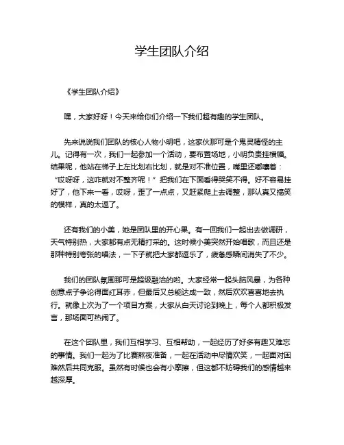 学生团队介绍