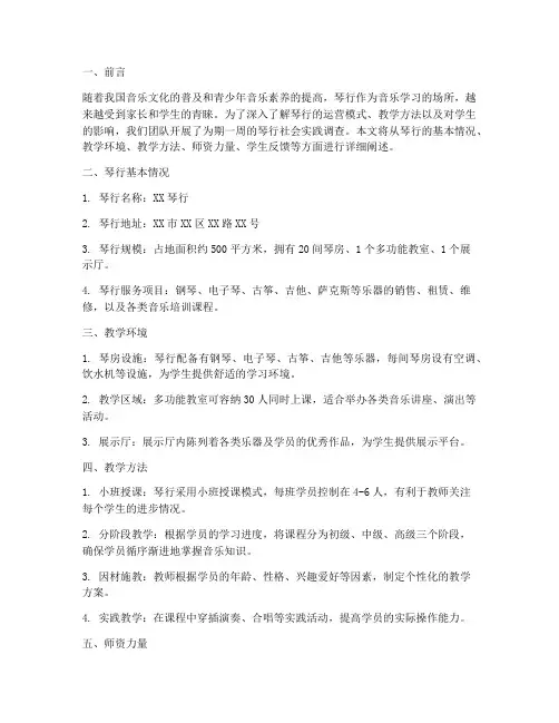 大社会实践报告琴行