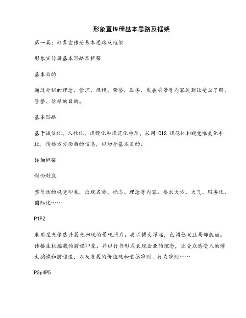 形象宣传册基本思路及框架