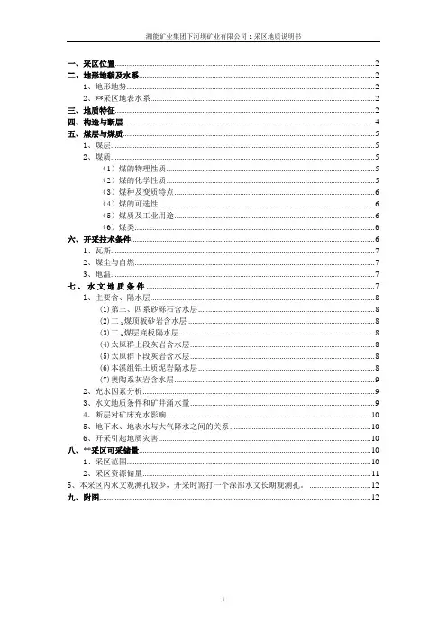 采区地质说明书