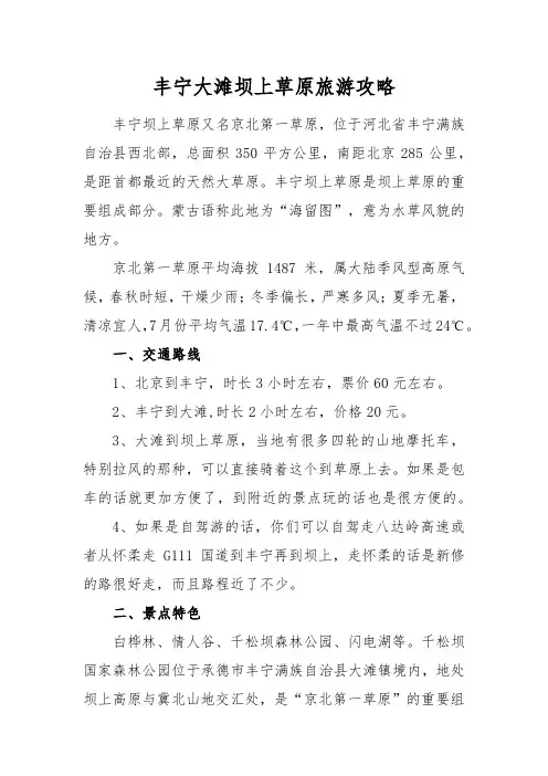 大滩草原旅游攻略