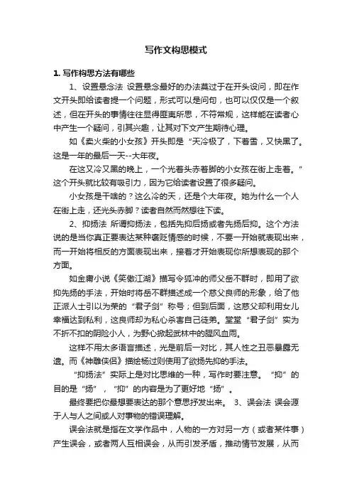 写作文构思模式