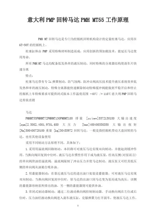 意大利PMP回转马达PMH MT55工作原理
