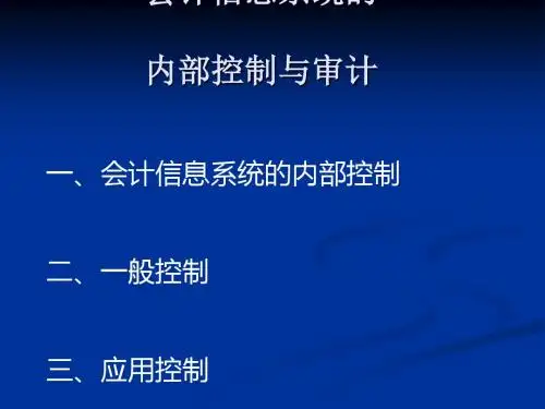 会计信息系统的内部控制与审计(PPT 80张)