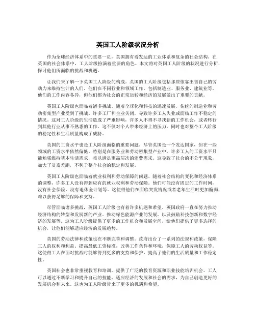英国工人阶级状况分析