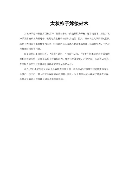 太秋柿子嫁接砧木
