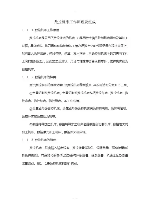 数控机床工作原理及组成