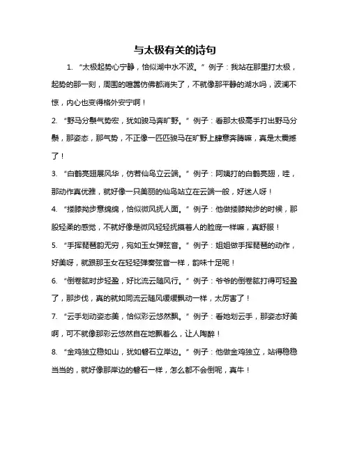 与太极有关的诗句