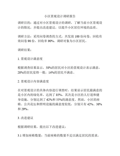 小区景观设计调研报告