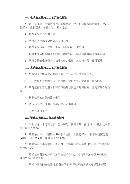 装饰装修工程质量验收标准