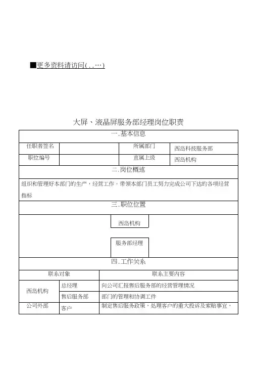 企业服务部岗位职责说明(9页)