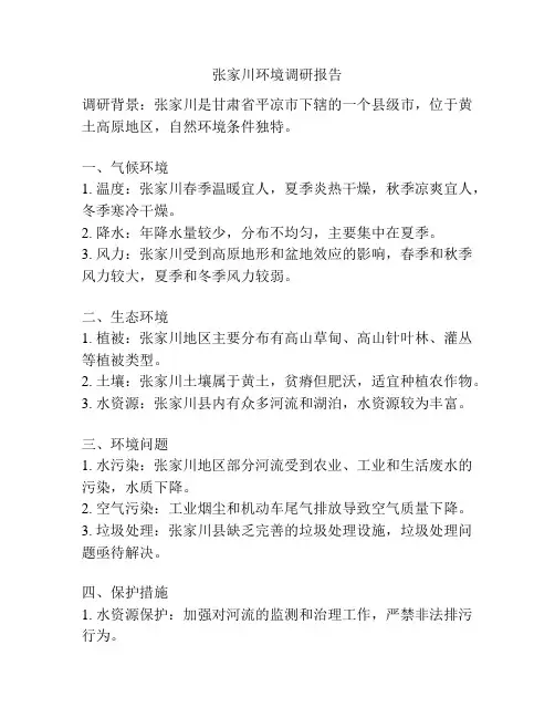 张家川环境调研报告