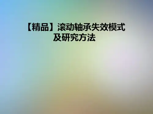 【精品】滚动轴承失效模式及研究方法