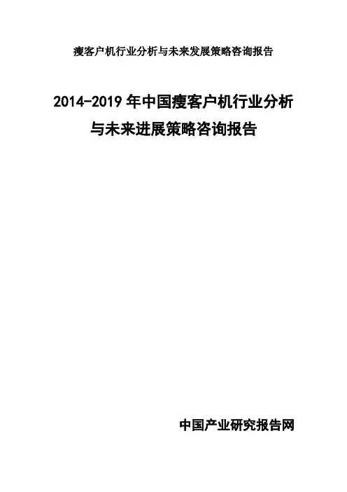 瘦客户机行业分析与未来发展策略咨询报告