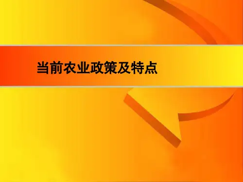 当前农业政策及特点 ppt课件