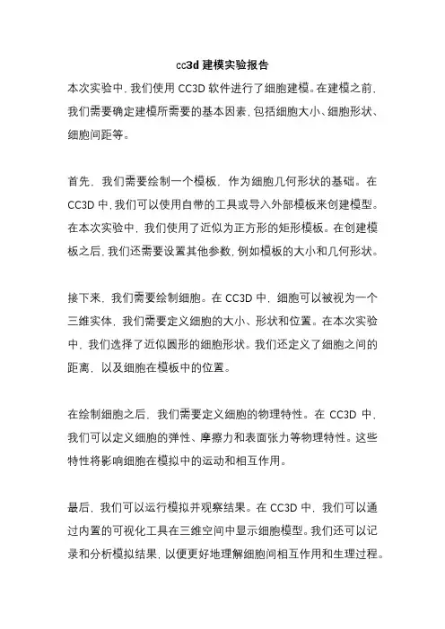 cc3d建模实验报告