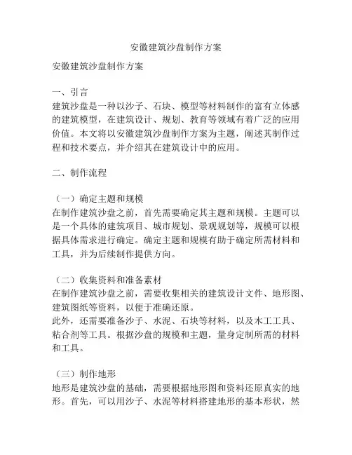 安徽建筑沙盘制作方案