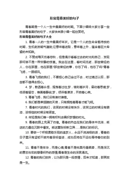 形容青春美好的句子