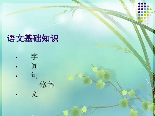 《初中语文基础知识手册》使用指南 PPT课件 图文