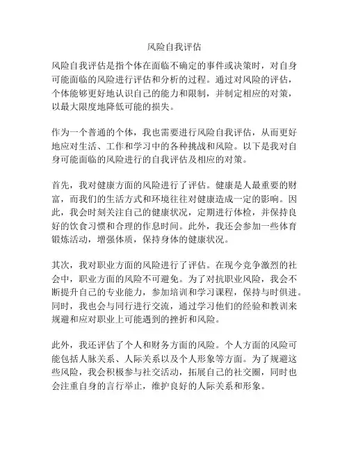 风险自我评估