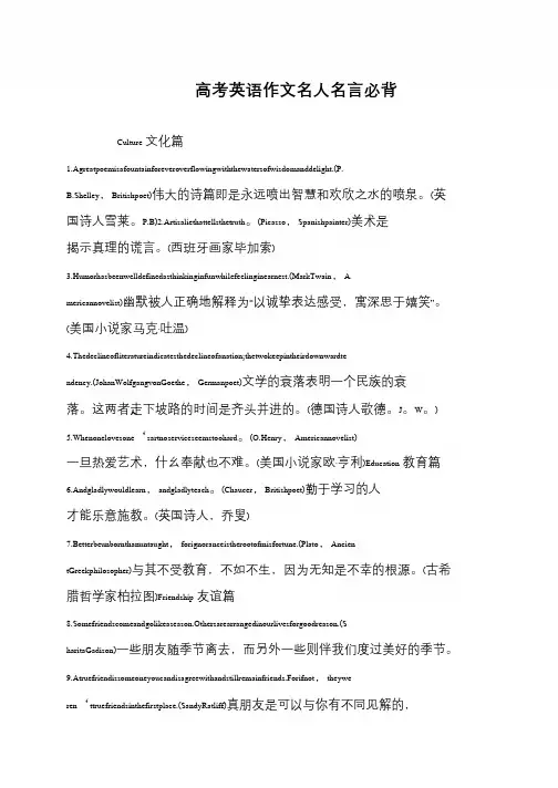 高考英语作文名人名言必背