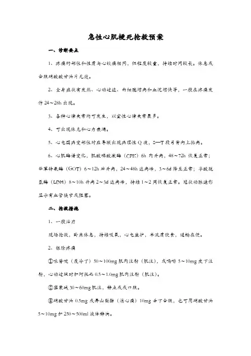 急性心肌梗死抢救预案