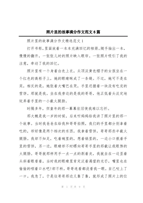 照片里的故事满分作文范文6篇