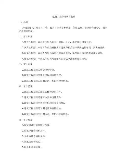 建筑工程审计规章制度